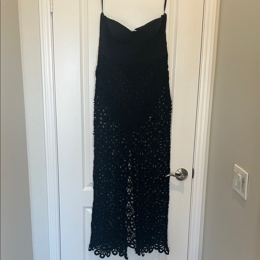 12th Tribe Black Strapless Dress Large